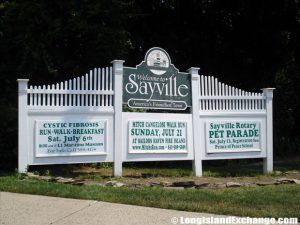 Sayville welcome sign